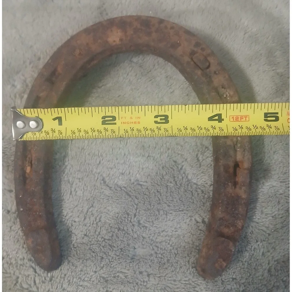 Vintage Rusty Iron Horseshoe with Nails Authentic Farmhouse Good Luck Charm Deco